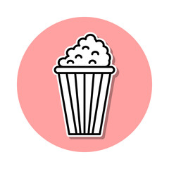 pop corn sticker icon. Simple thin line, outline vector of cinema icons for ui and ux, website or mobile application