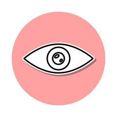 review eye sticker icon. Simple thin line, outline vector of cinema icons for ui and ux, website or mobile application