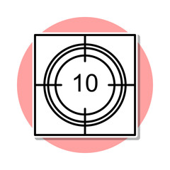 cinema timer sticker icon. Simple thin line, outline vector of cinema icons for ui and ux, website or mobile application