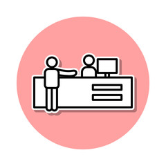 ticket sale sticker icon. Simple thin line, outline vector of cinema icons for ui and ux, website or mobile application