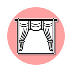 cinema curtains sticker icon. Simple thin line, outline vector of cinema icons for ui and ux, website or mobile application