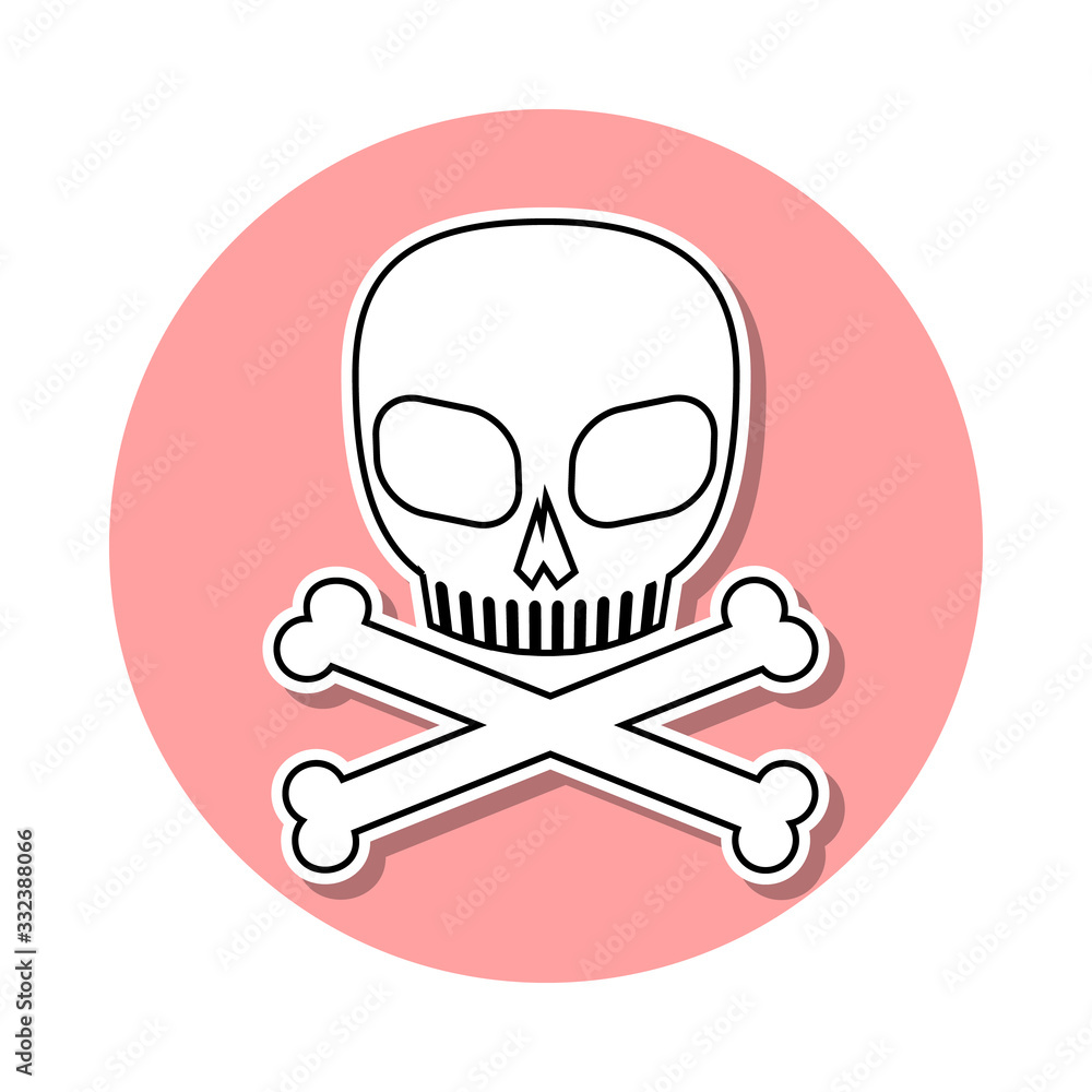 Poster skull and bones sticker icon. simple thin line, outline vector of death icons for ui and ux, website