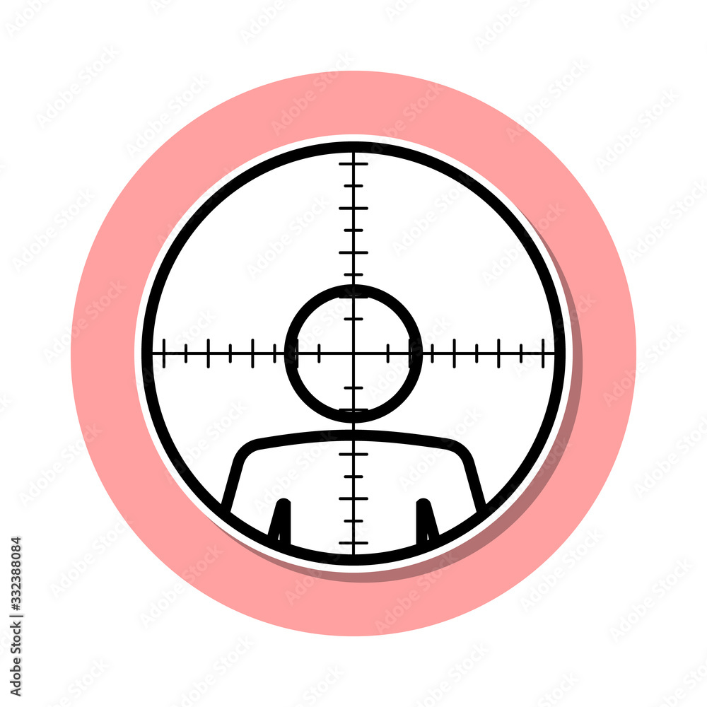 Poster man in sight sticker icon. simple thin line, outline vector of death icons for ui and ux, website or