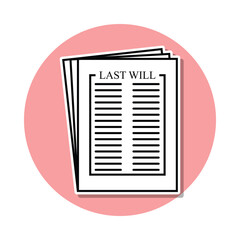 Last will sticker icon. Simple thin line, outline vector of Death icons for ui and ux, website or mobile application