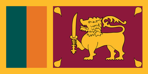 National Sri Lanka flag, official colors and proportion correctly. National Sri Lanka flag. Vector illustration. EPS10. Sri Lanka flag vector icon, simple, flat design for web or mobile app.