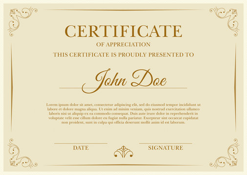 Certificate template in vector for achievement graduation completion
