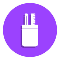 cup for pens icon. Element of education icon. Premium quality graphic design icon. Signs, outline symbols collection icon for websites, web design, mobile app on white background