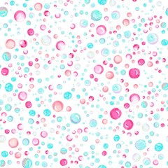 Seamless watercolor pattern. Underwater bubbles on a white background. Perfect for textiles, wrapping paper, wallpaper, design.