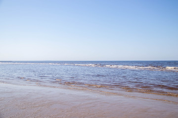 The harsh White sea. Cold summer day on Yagry island, Severodvinsk