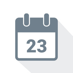 simple calendar icon 23 on white background vector illustration EPS10