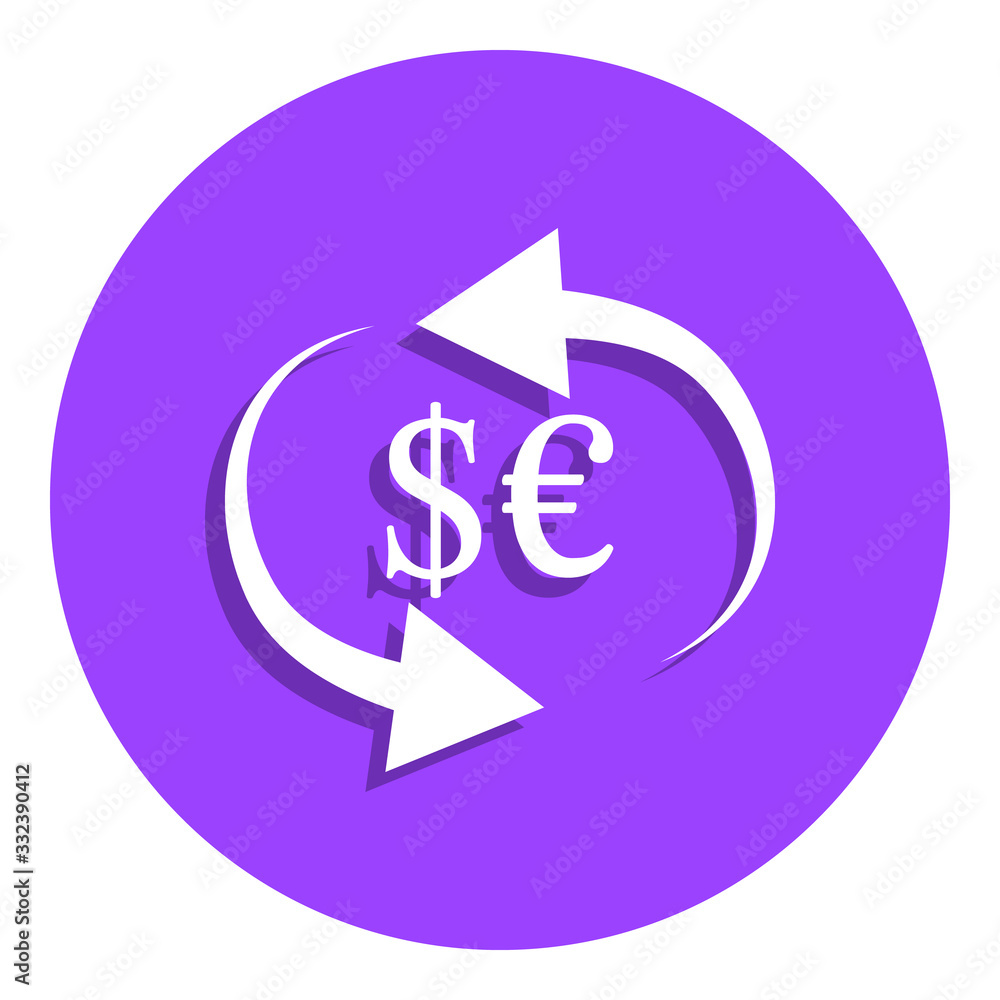 Poster currency exchange badge icon. simple glyph, flat vector of finance icons for ui and ux, website or m