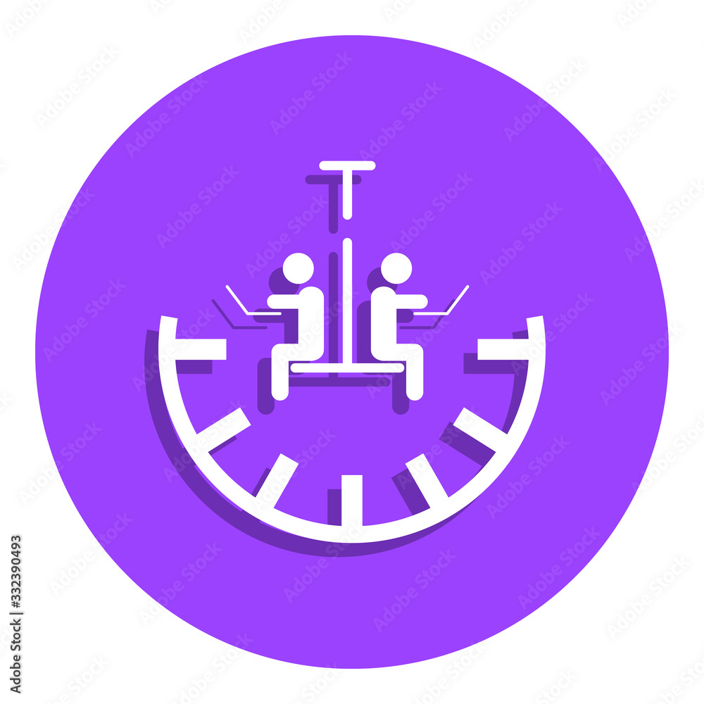 Poster people work the hands of the clock badge icon. simple glyph, flat vector of finance icons for ui and