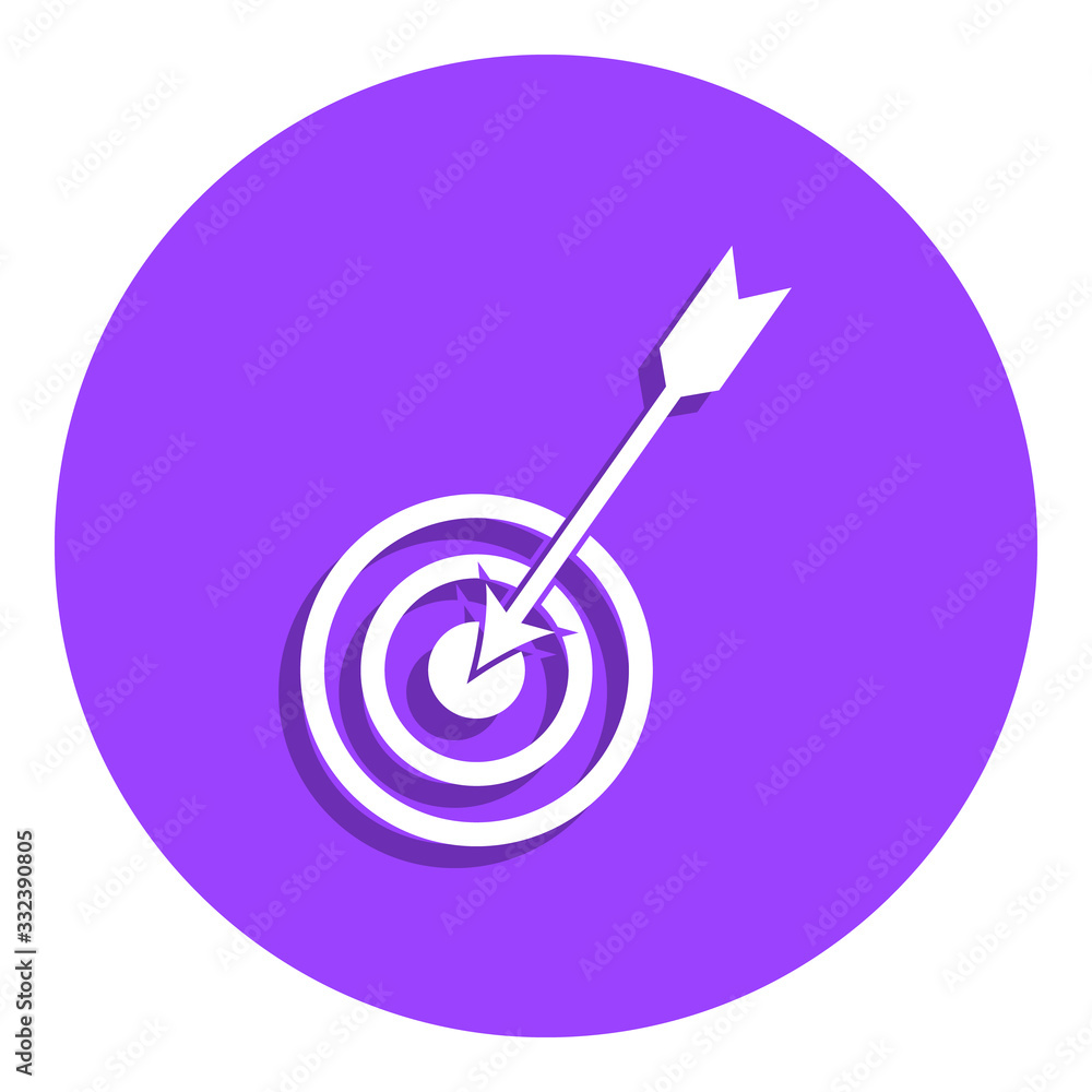 Aufkleber purpose and arrow badge icon. simple glyph, flat vector of finance icons for ui and ux, website or m