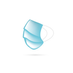 medical mask for doctors and patients, builders and painters. vector icon.