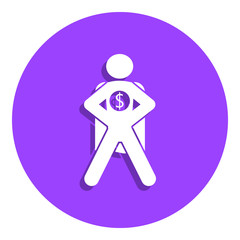 superhero with the sign of money badge icon. Simple glyph, flat vector of Finance icons for ui and ux, website or mobile application