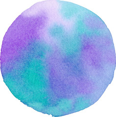 Abstract watercolor hand painting in circle shape for the text message background. Colorful splashing in the paper. Perfect for branding, greetings, websites, digital media, invites, weddings.