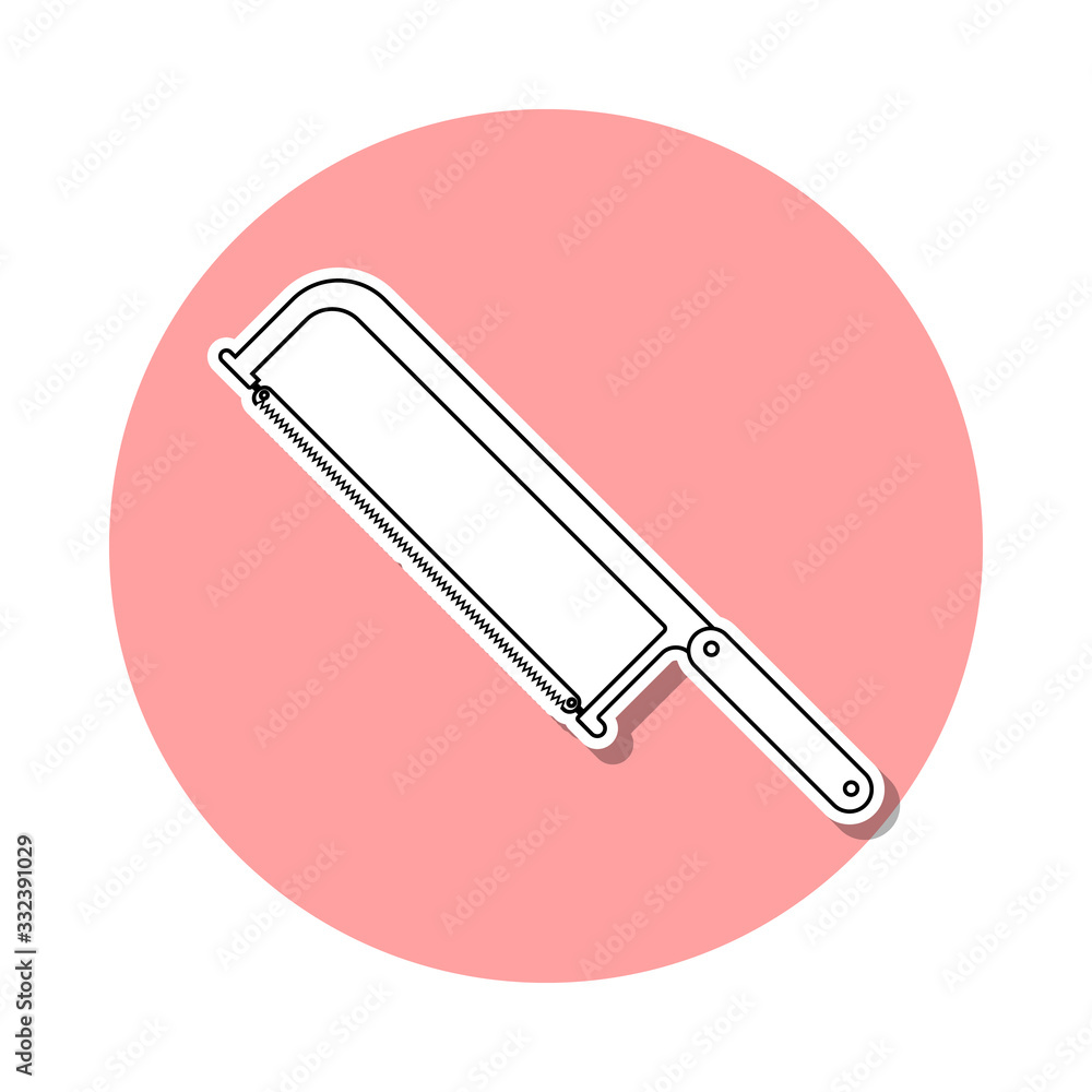 Poster hacksaw sticker icon. simple thin line, outline vector of home repair tool icons for ui and ux, webs