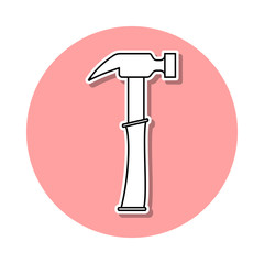 hammer sticker icon. Simple thin line, outline vector of Home repair tool icons for ui and ux, website or mobile application