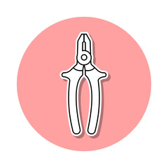 pliers sticker icon. Simple thin line, outline vector of Home repair tool icons for ui and ux, website or mobile application
