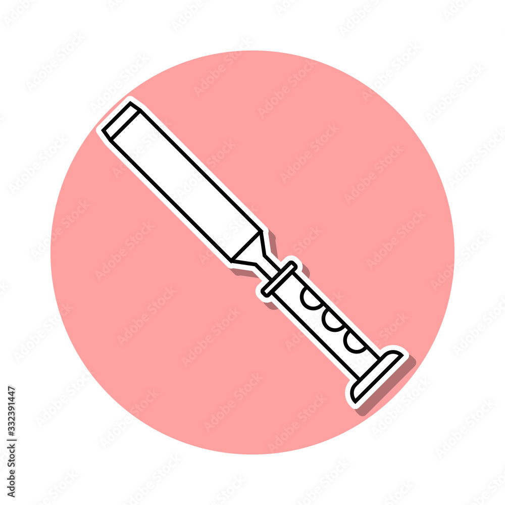 Poster chisel sticker icon. simple thin line, outline vector of home repair tool icons for ui and ux, websi