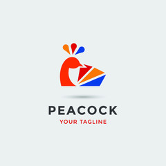modern awesome peacock logo for any related business
