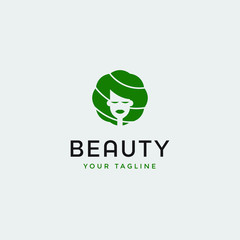 Beauty woman fashion logo. Abstract vector template linear style on white background
