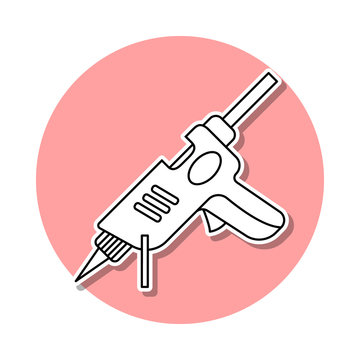 Silicone Electra Pistol sticker icon. Simple thin line, outline vector of Home repair tool icons for ui and ux, website or mobile application