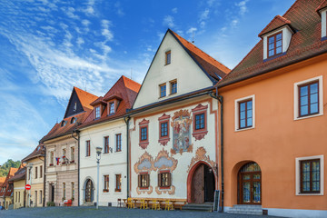 Fototapeta na wymiar Historical houses, Bordejov, Slovakia