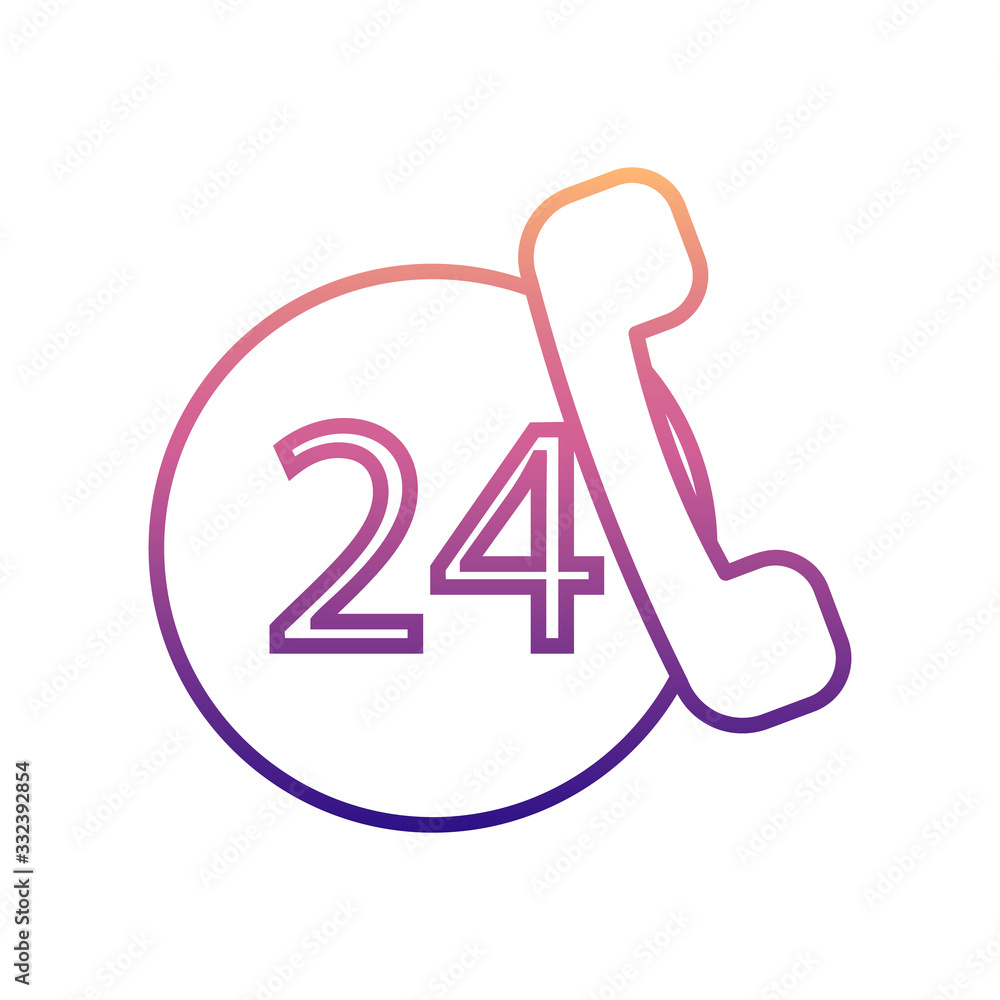 Aufkleber 24 hours service nolan icon. simple thin line, outline vector of hotel icons for ui and ux, website 