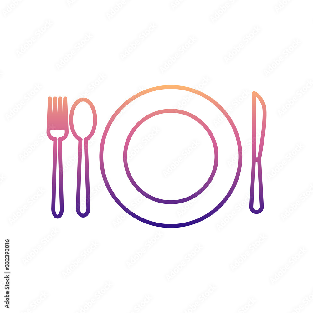 Poster a plate and a serving nolan icon. simple thin line, outline vector of hotel icons for ui and ux, web