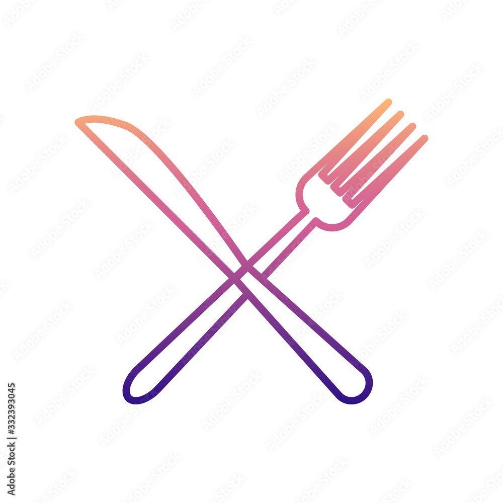 Poster fork and knife nolan icon. simple thin line, outline vector of hotel icons for ui and ux, website or