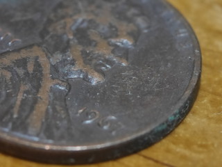 closeup of a coin
