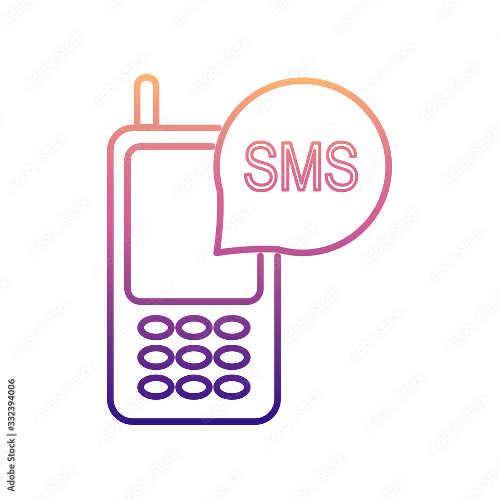 Poster sms in the phone nolan icon. simple thin line, outline vector of media icons for ui and ux, website 