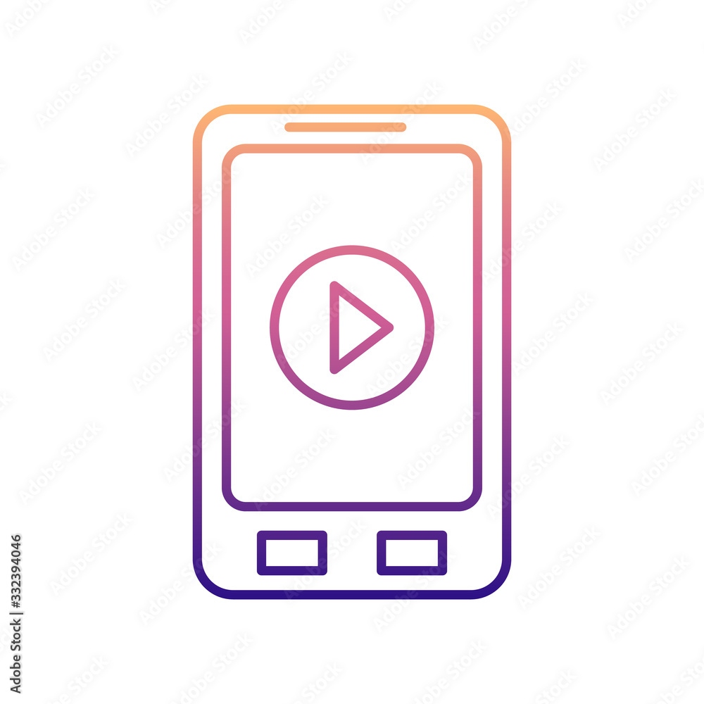 Poster player on the phone nolan icon. simple thin line, outline vector of media icons for ui and ux, websi
