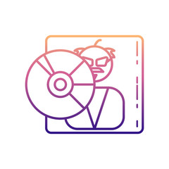 music disk nolan icon. Simple thin line, outline vector of Media icons for ui and ux, website or mobile application