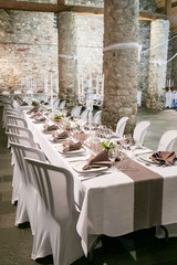 Background of set up table for party or special occasions, New year, wedding party or birthday party.  