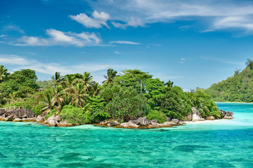 Overlook of Seychelles landscape, Mahe island