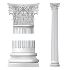 Fototapeta premium classical column isolated on white