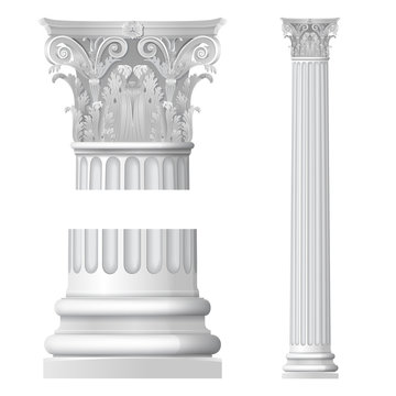 classical column isolated on white