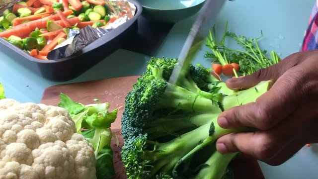 slow motion video of chef preparing vegan dish