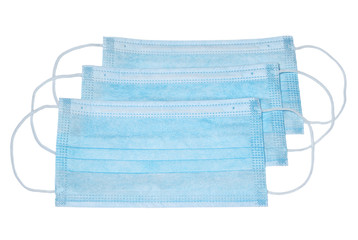 Disposable protective masks close up