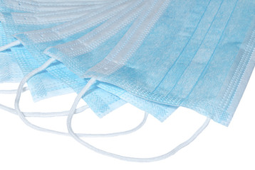 Protective surgical masks close up