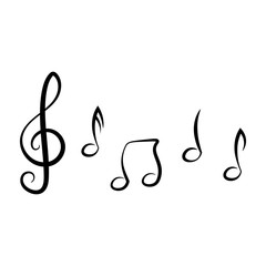 Music notes design, vector illustration.