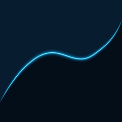Dark blue background with neon line, vector illustration.
