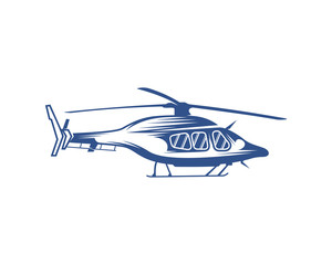 Helicopter logo design vector template. Silhouette of Helicopter design illustration