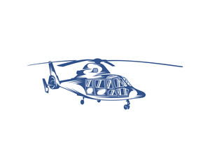 Helicopter logo design vector template. Silhouette of Helicopter design illustration