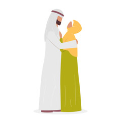 Modern muslim couple in love