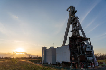 GELSENKIRCHEN, GERMANY, 16 MARCH 2019 - zeche hugo schacht 2 mining tower