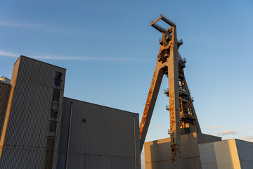 sunset hugo coal mine ruhr area evening at gelsenkirchen