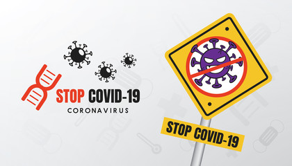 stop covid-19 (coronavirus) banner design